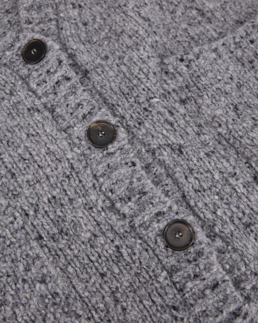 Scaglione MAXI CARDIGAN CASHMERE MULINE' GREY Sottocosto