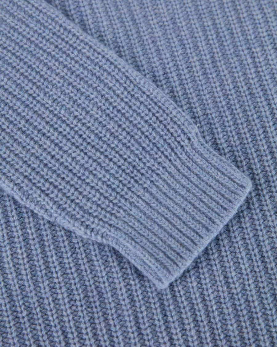 Scaglione ROUND NECK PANNOCCHIA RAGLAN HYBRD CASHMERE CELESTE Economico