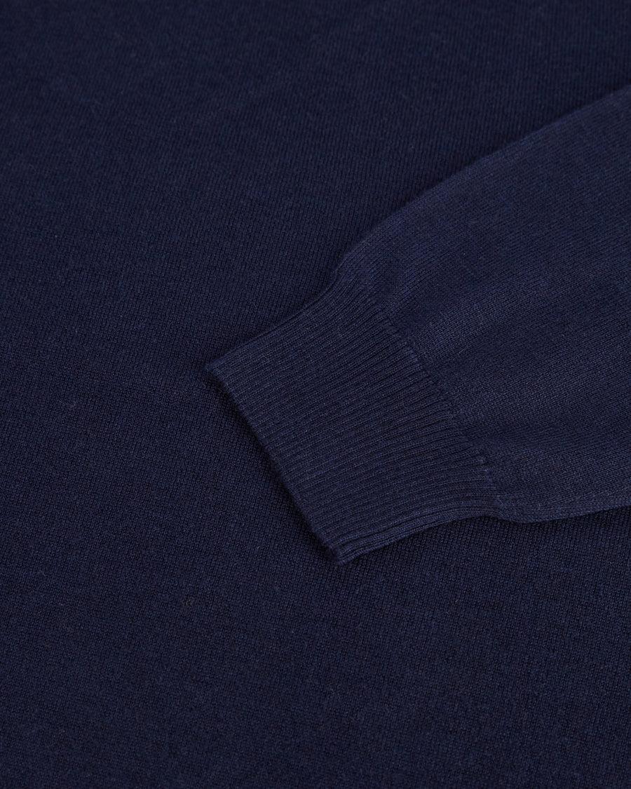 Scaglione ROUND NECK CASH-SILK NAVY Saldi Di Fabbrica