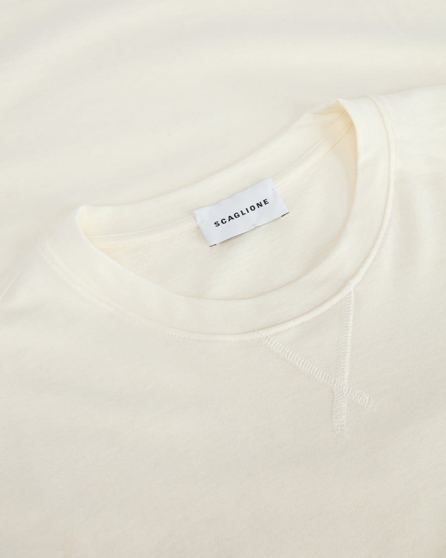 Scaglione T-SHIRT BASIC ML CASH-COTT MILK In Saldo
