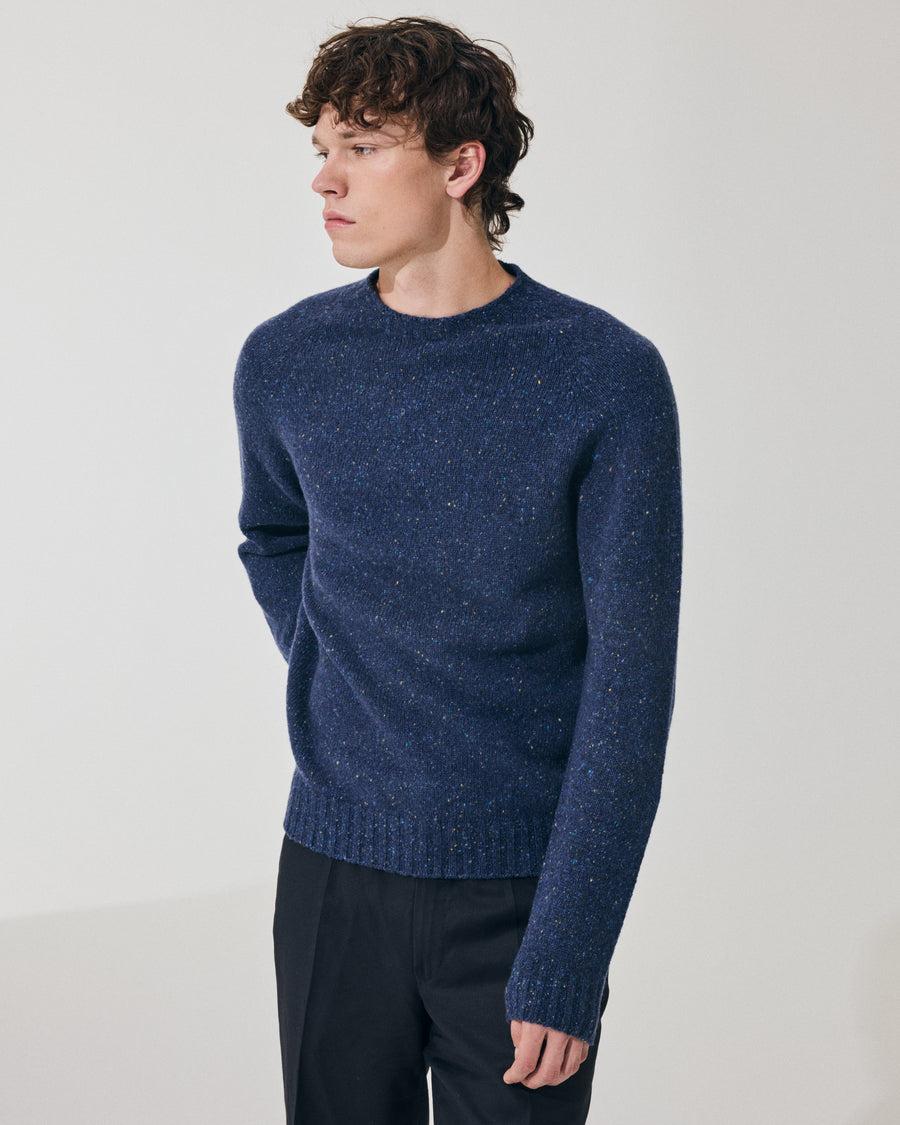 Scaglione ROUND NECK RAGLAN TWEEDMOULINE' ROYAL Qualità