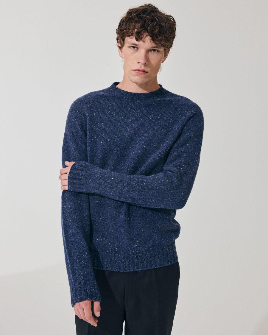 Scaglione ROUND NECK RAGLAN TWEEDMOULINE' ROYAL Qualità