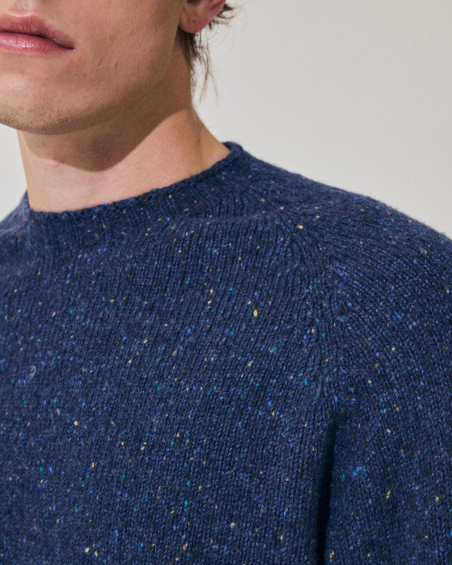Scaglione ROUND NECK RAGLAN TWEEDMOULINE' ROYAL Qualità