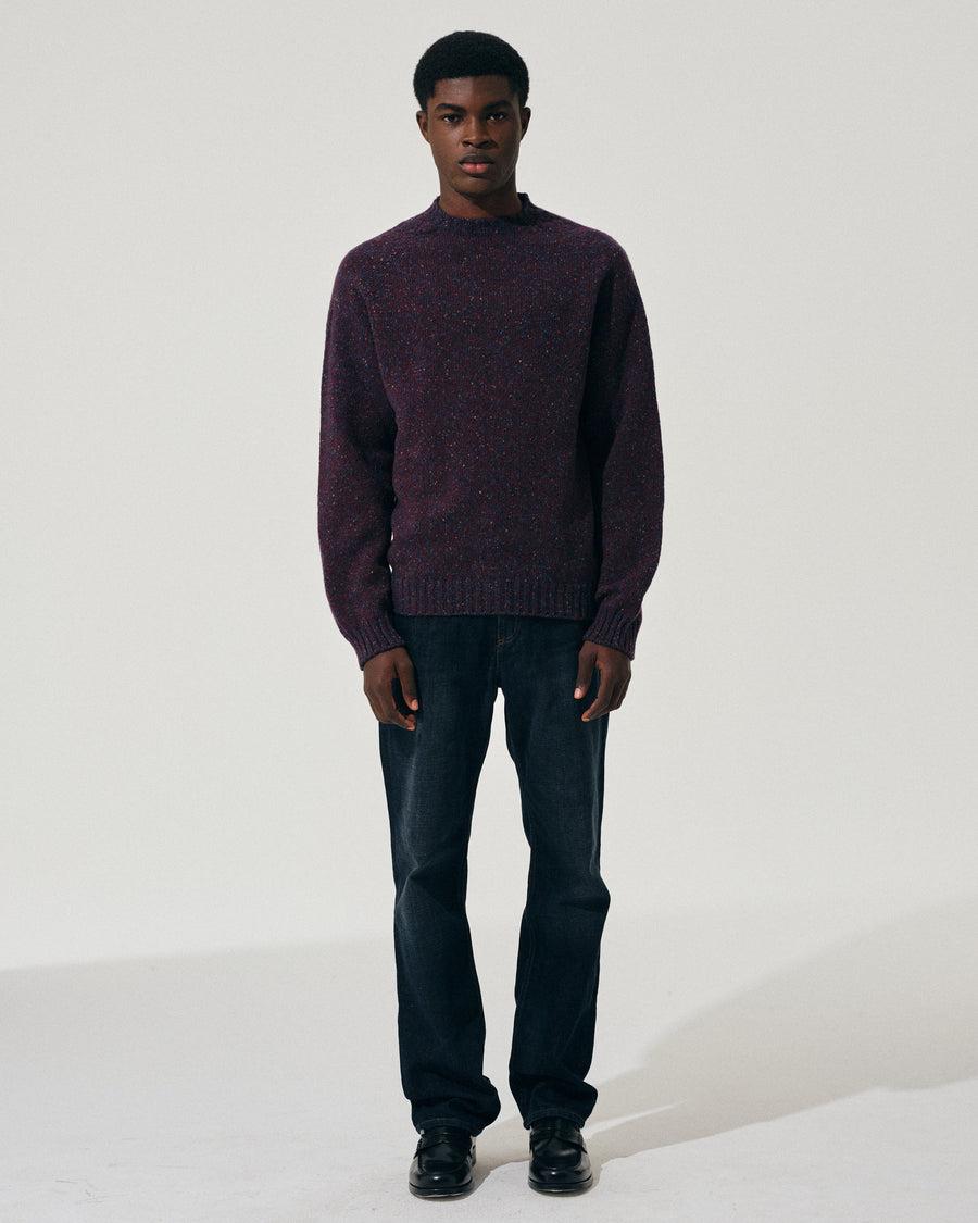 Scaglione ROUND NECK RAGLAN TWEEDMOULINE' NAVY