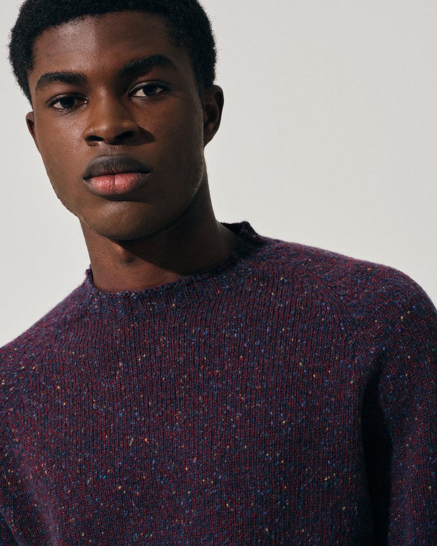 Scaglione ROUND NECK RAGLAN TWEEDMOULINE' NAVY Promozione