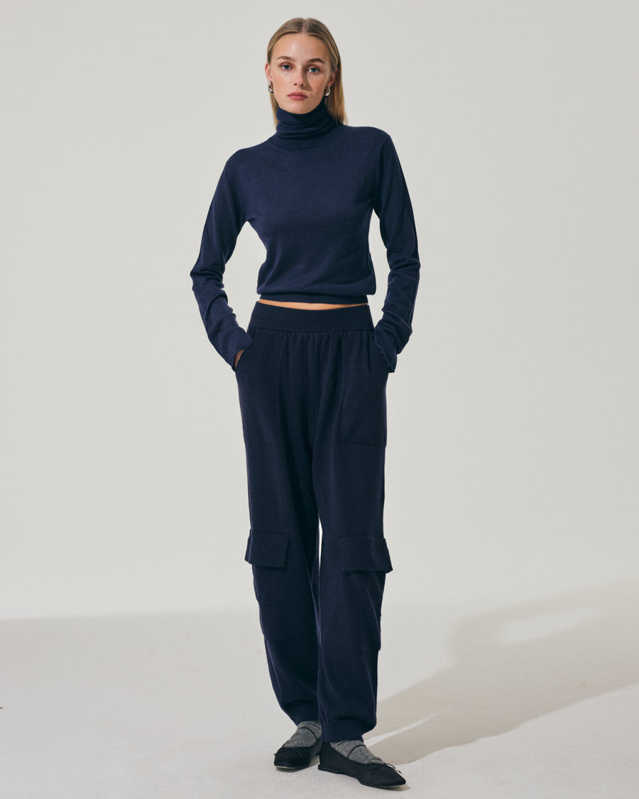 Scaglione TURTLE NECK SLIM KASHSILK NAVY Shopping Online