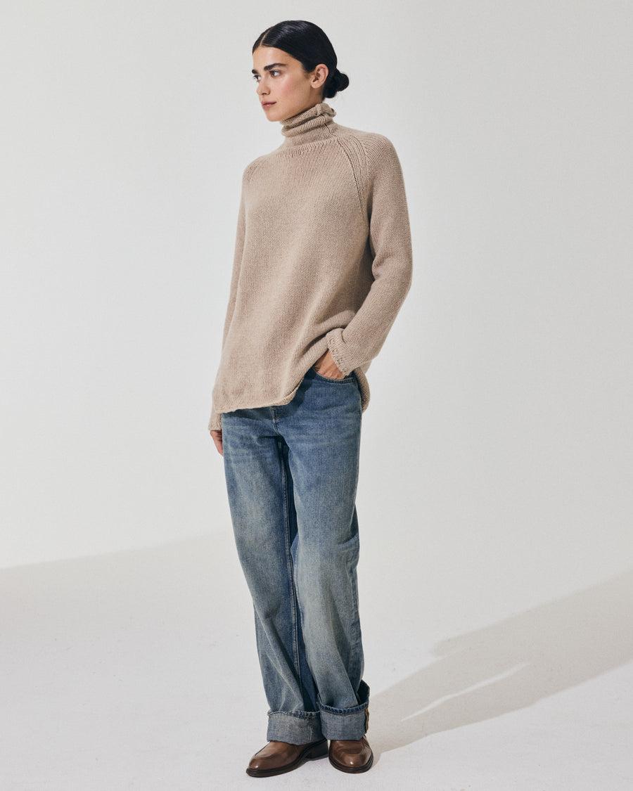 Scaglione MOCK NECK RAGLAN SUPERSOFT SAND Novità