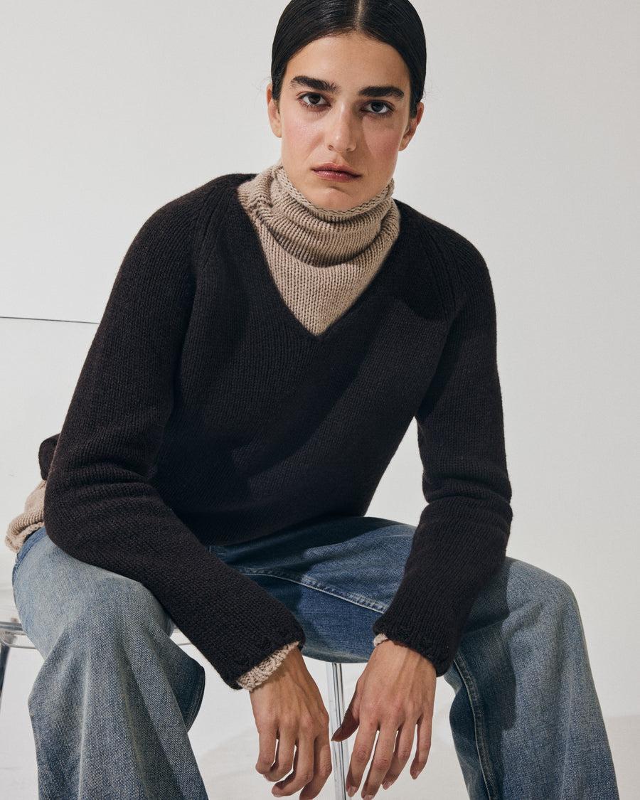 Scaglione V NECK SUPER SOFT EBANO Hotsell