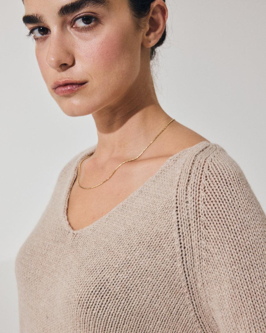 Scaglione V NECK SUPER SOFT SAND Vendita Economica