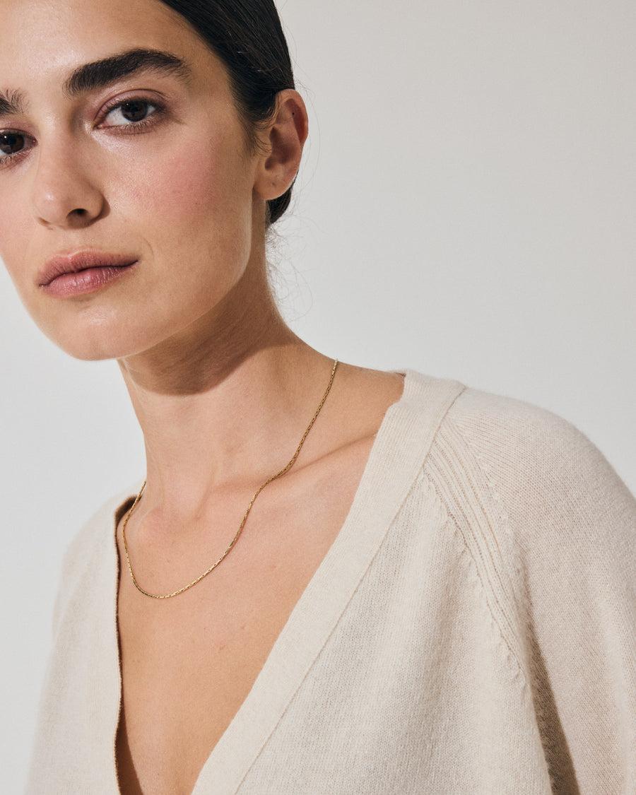 Scaglione CARDIGAN RAGLAN RIBBED SIDES MILK I Più Venduti