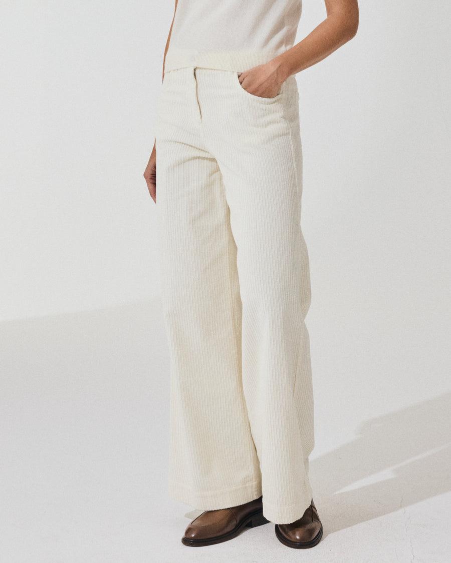 Scaglione PANT 5 TASCHE FLARE VELVET LATTE 2025