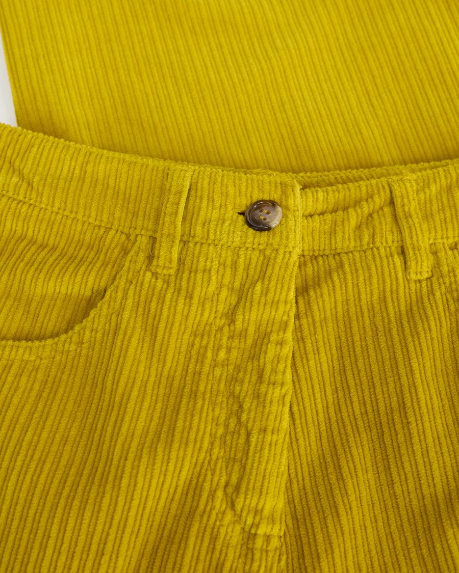 Scaglione PANT 5 TASCHE FLARE VELVET GIALLO Italy