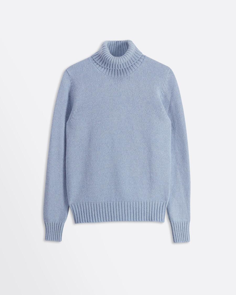 Scaglione TURTLE NECK SOFT HYBRID CASHMERE CELESTE Offerte