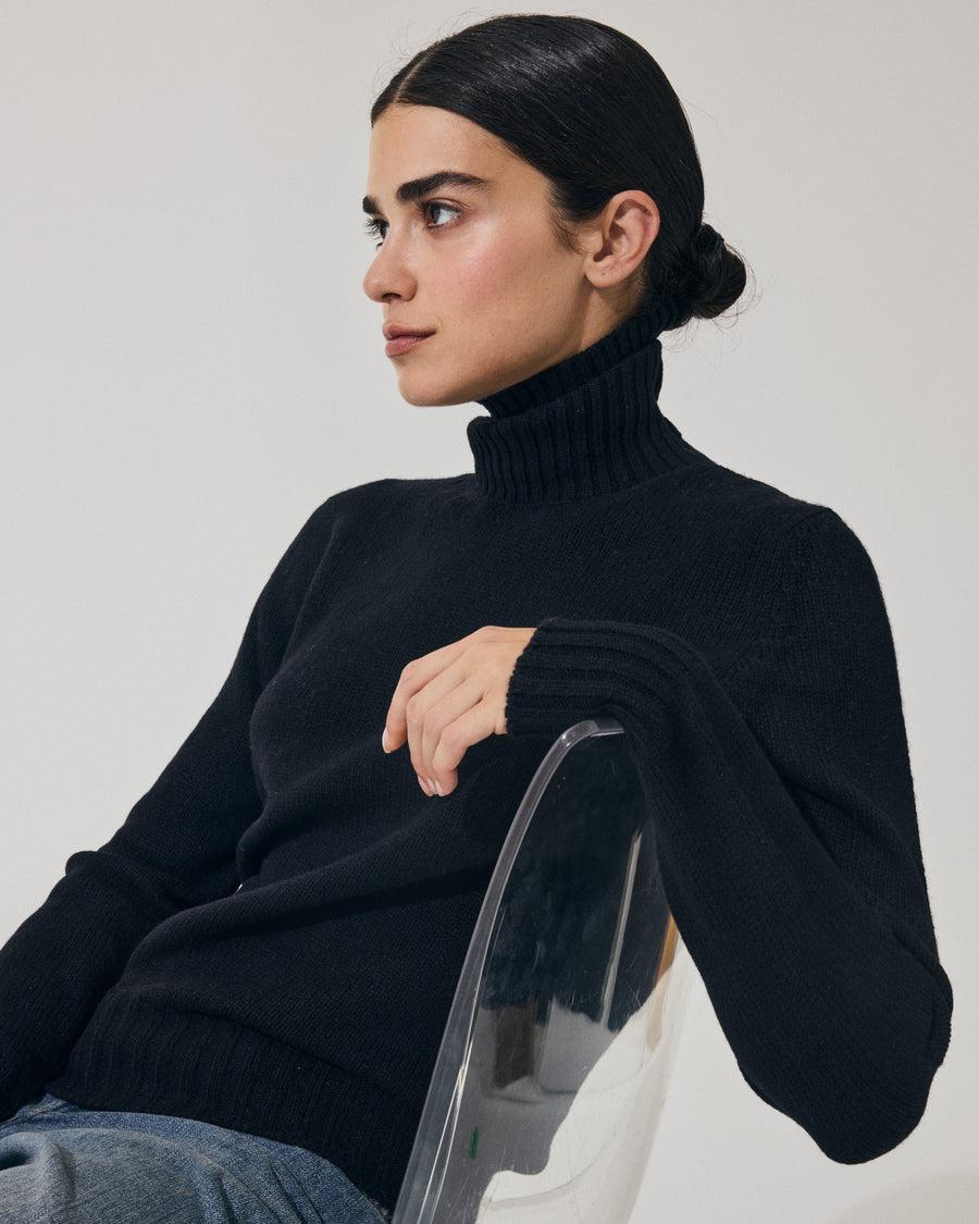 Scaglione TURTLE NECK SOFT HYBRID CASHMERE BLACK Hotsell