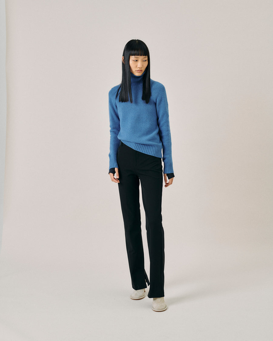 Scaglione TURTLE NECK SOFT HYBRID CASHMERE CORNFLOWER Vendita Calda