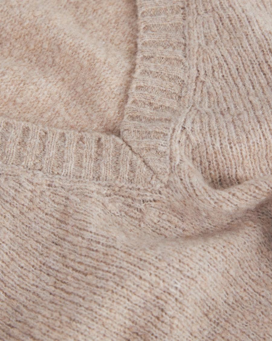 Scaglione V NECK OVER PUFFED CASHMERE BEIGE In Saldo