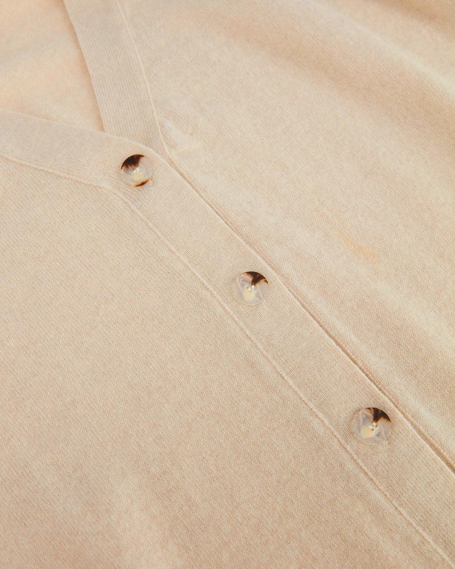 Scaglione CARDIGAN RAGLAN RIBBED SIDES BEIGE Nuovo