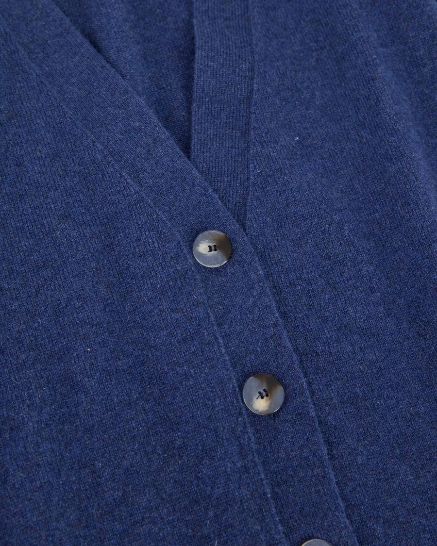 Scaglione CARDIGAN RAGLAN RIBBED SIDES DENIM Spedizione Gratuita