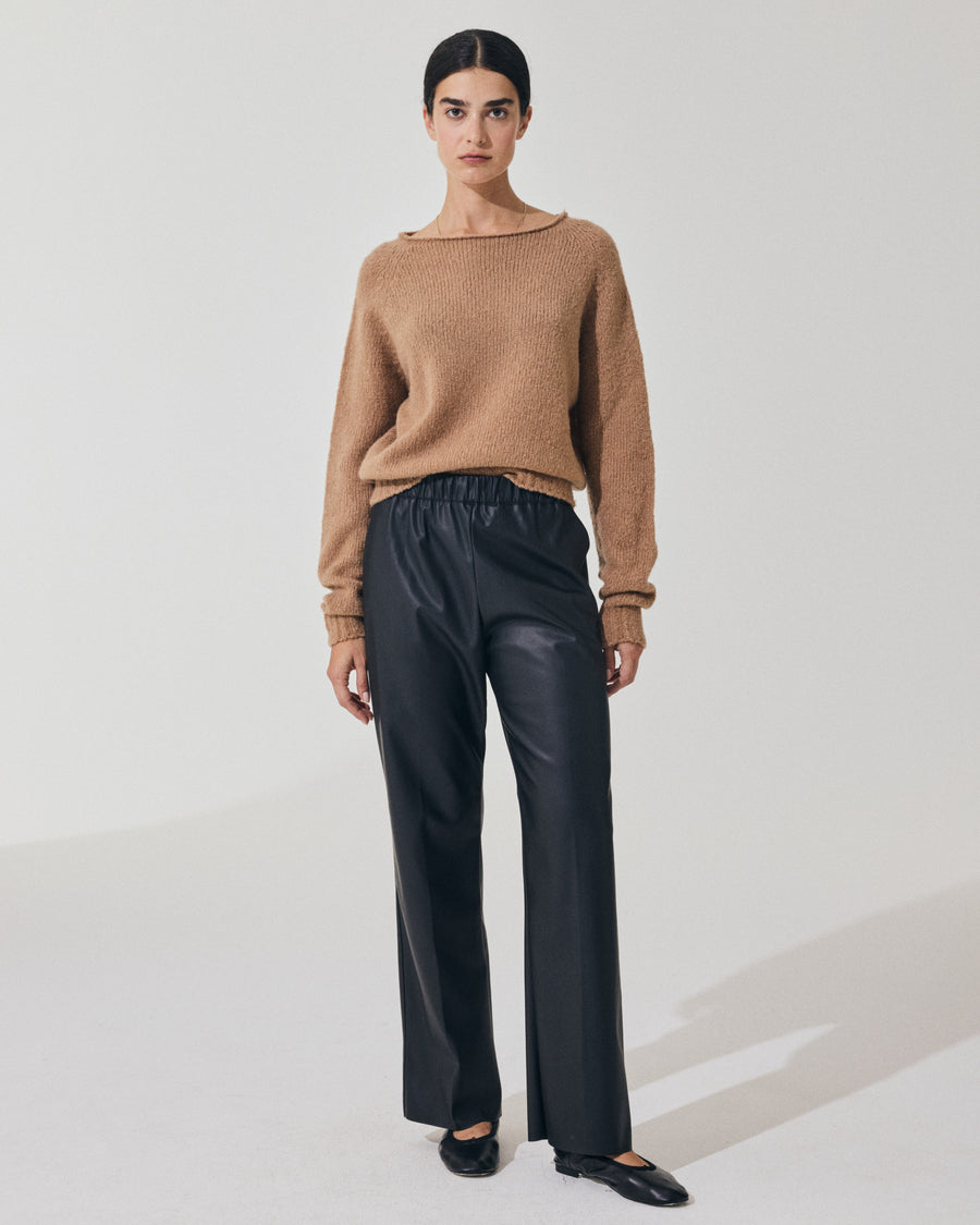Scaglione PANT DRITTO ECOPELLE BLACK Shopping Online