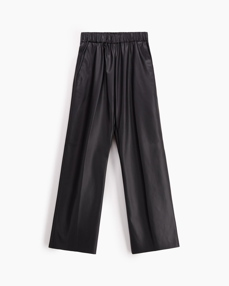Scaglione PANT DRITTO ECOPELLE BLACK Shopping Online