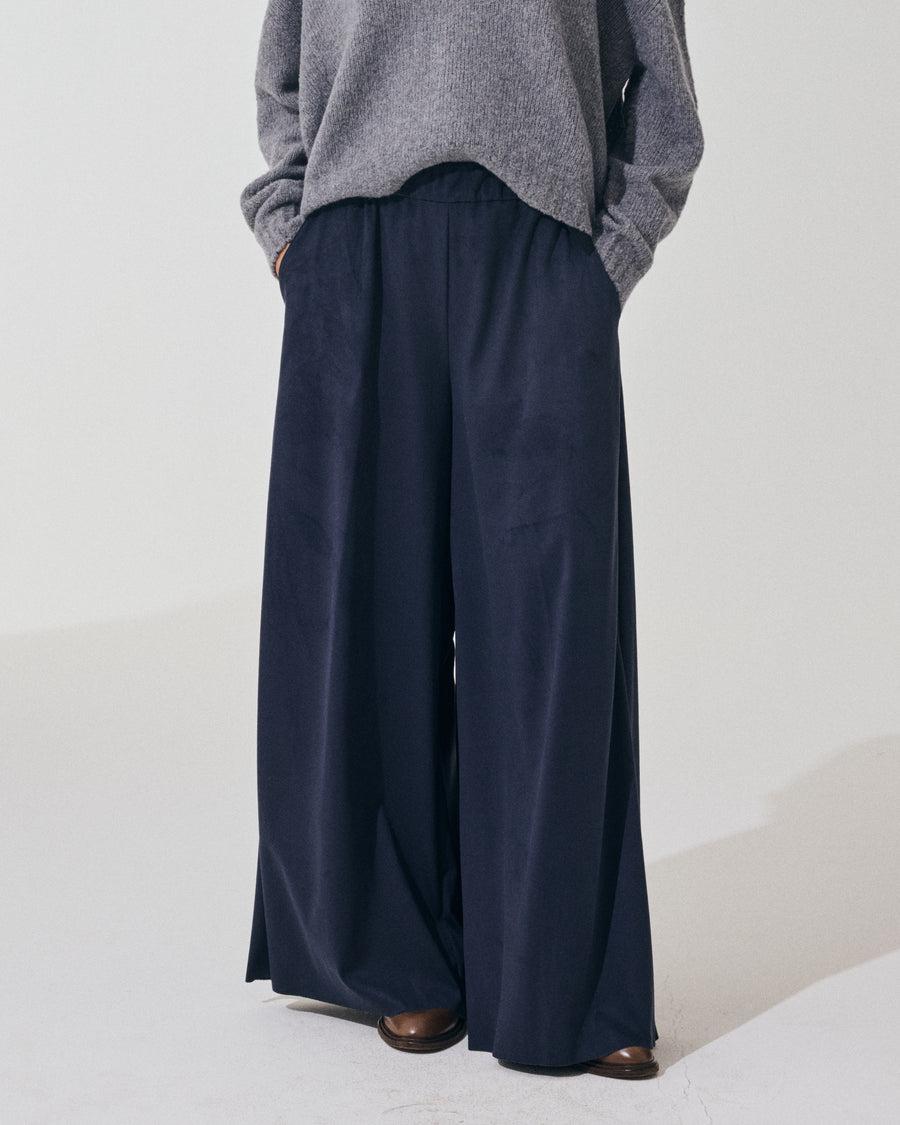 Scaglione PANT LARGO ECOSUEDE NAVY Affare Del Giorno
