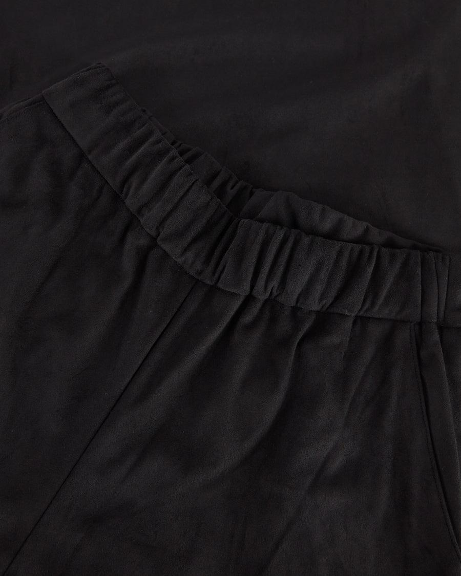 Scaglione PANT LARGO ECOSUEDE BLACK Prezzo Ridotto