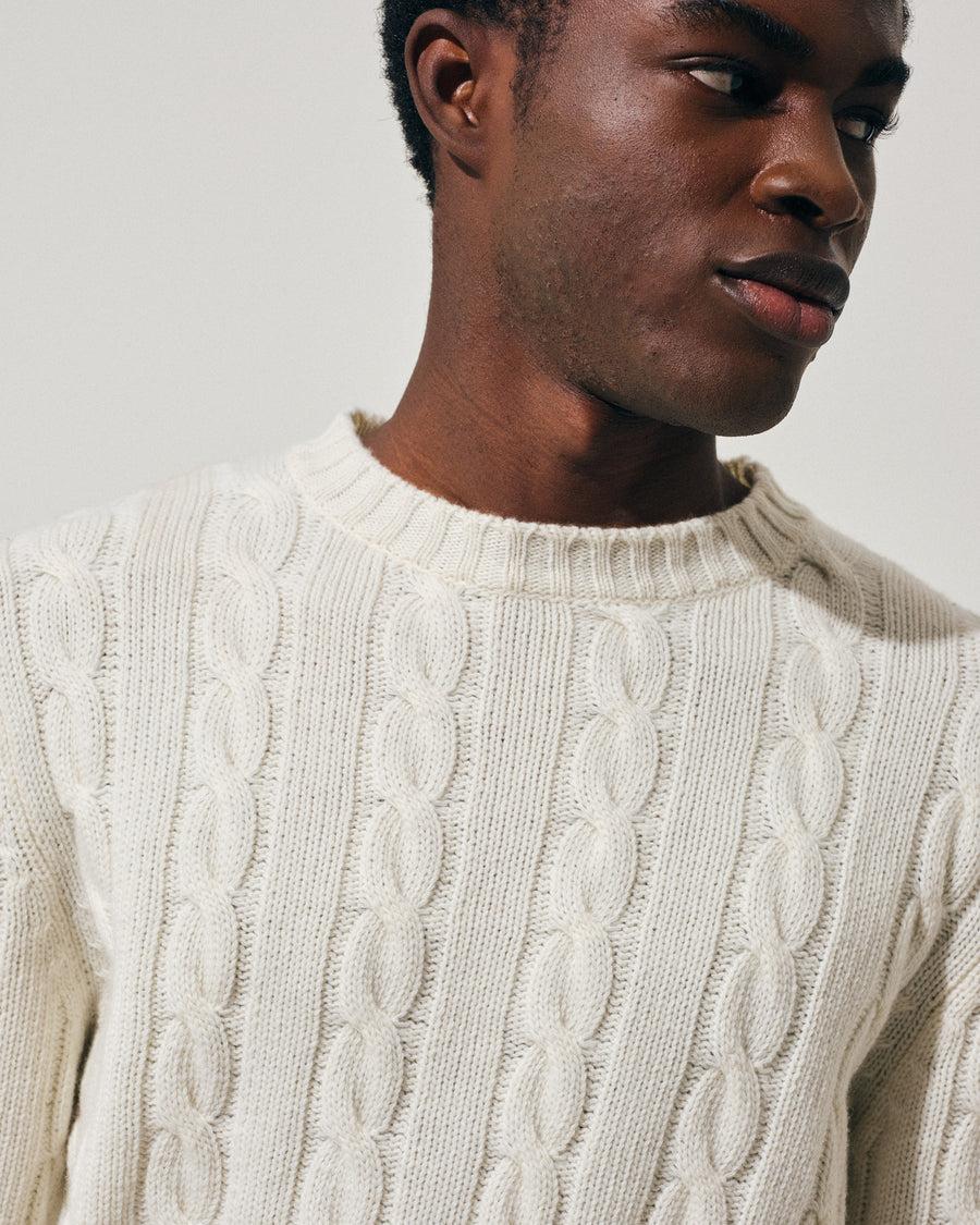Scaglione ROUND NECK CABLES MIX CASH MILK Sottocosto