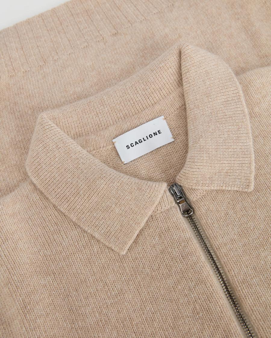 Scaglione POLO ZIP SEAMLESS MIXCASH SAND Novità