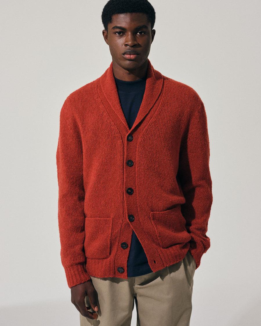 Scaglione CARDIGAN SCIALLE PUFFED CASHMERE CASHMERE RUST Offerta