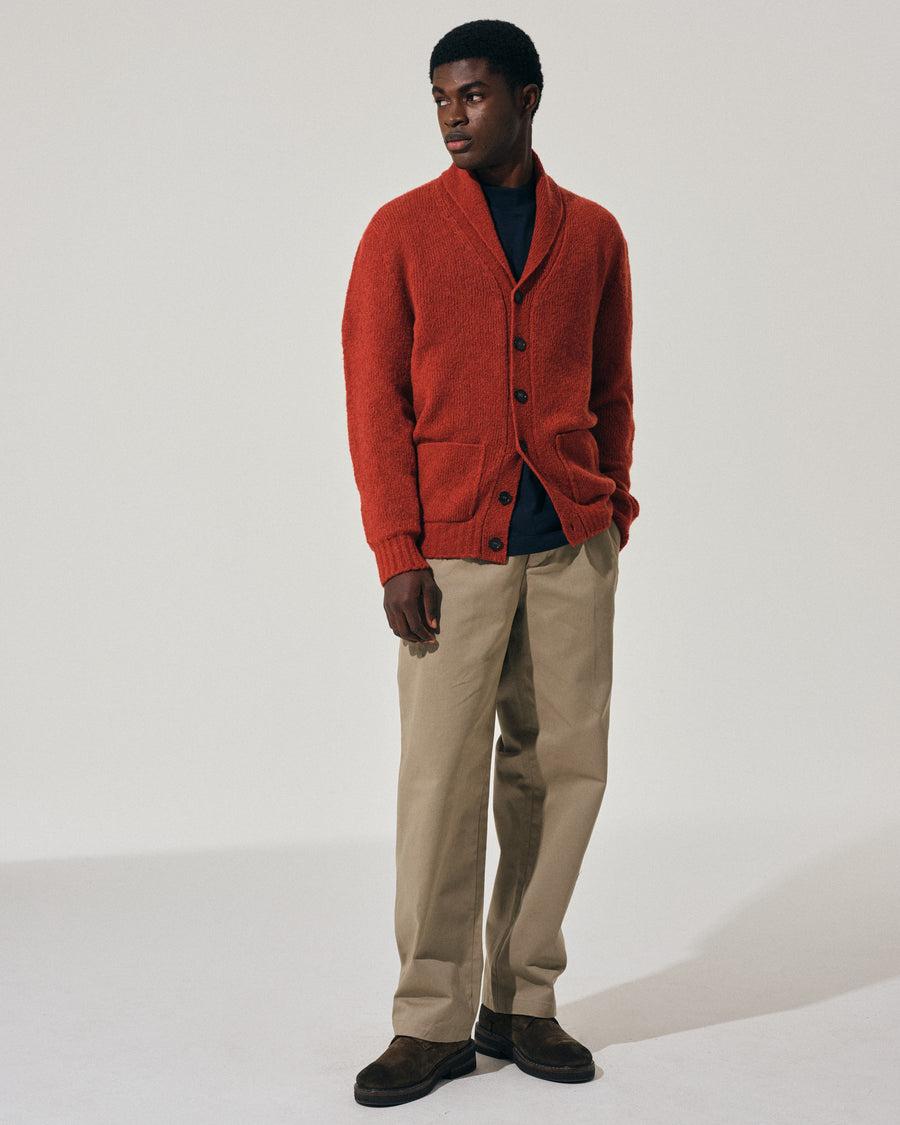 Scaglione CARDIGAN SCIALLE PUFFED CASHMERE CASHMERE RUST Offerta
