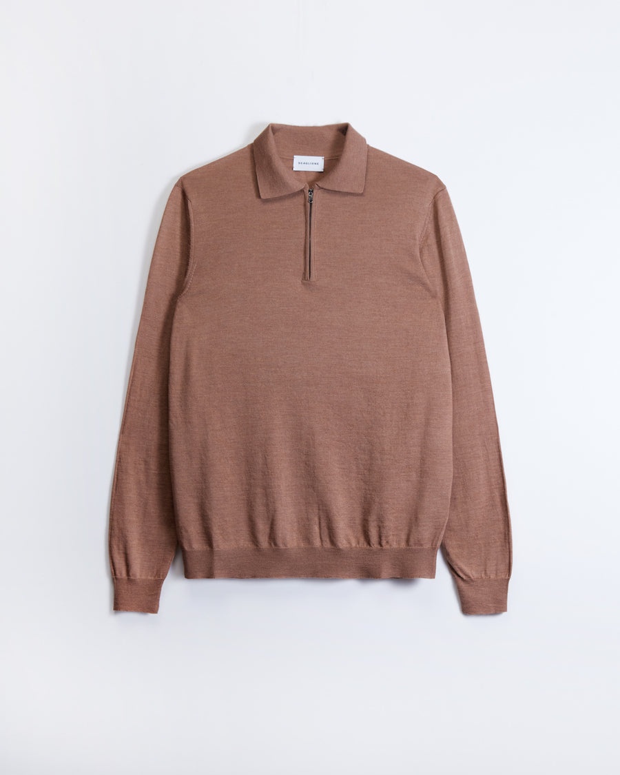 Scaglione POLO ZIP FINELUX CAMEL In Vendita