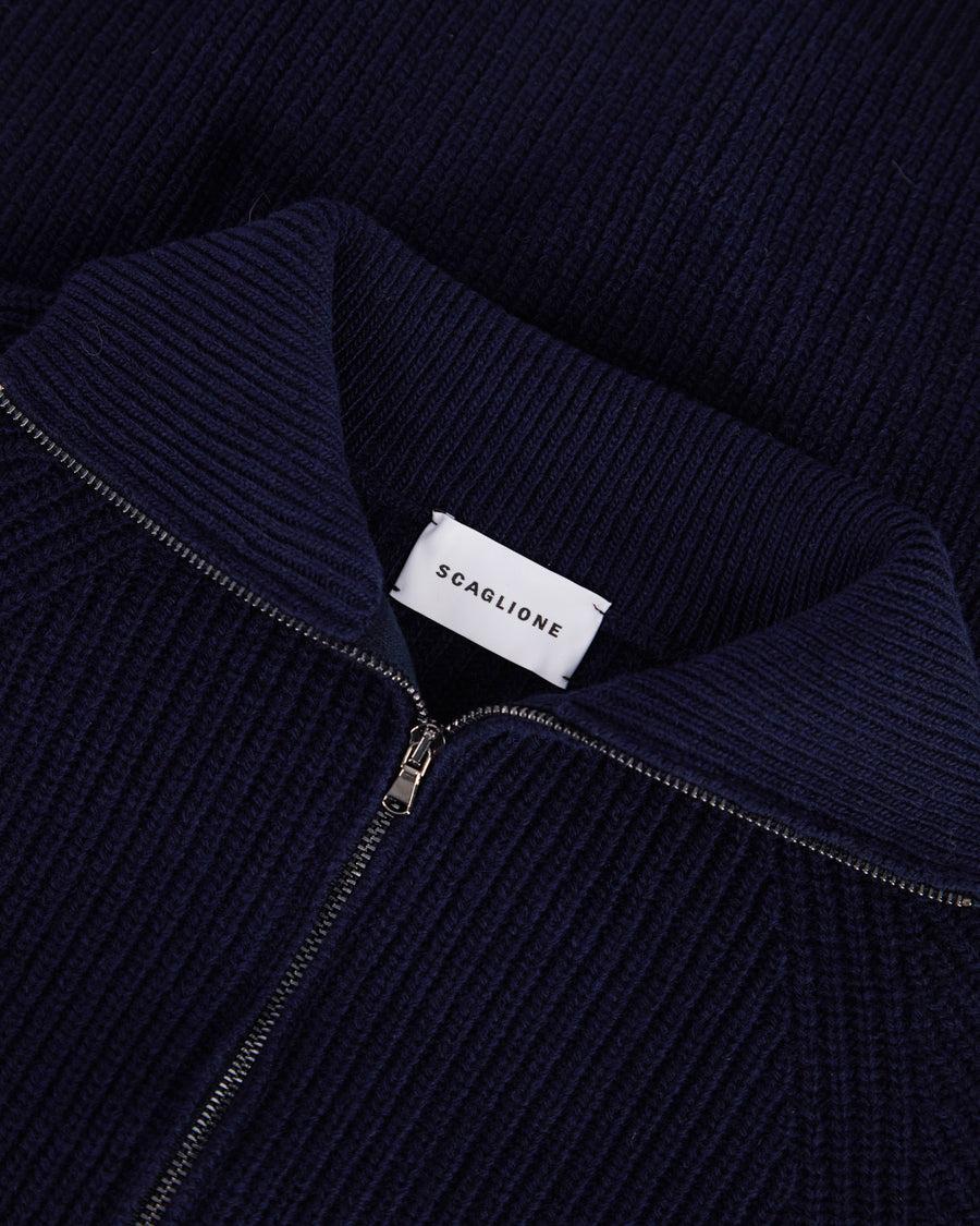 Scaglione ZIPPER T.NECK PANNOCCHIA CASH BLEND NAVY Offerte
