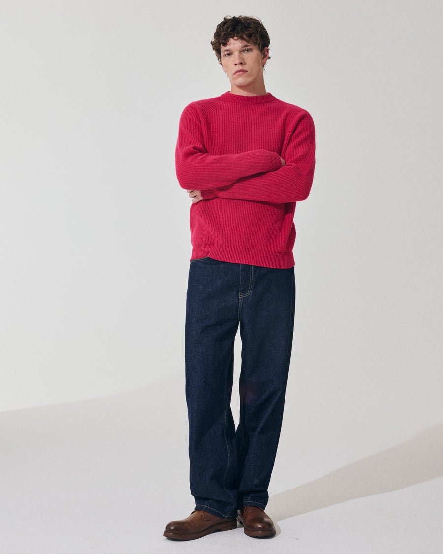 Scaglione ROUND NECK FISHERMAN MIX CASH FUXIA Hotsell