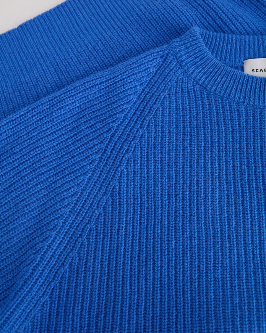Scaglione ROUND NECK FISHERMAN MIX CASH CERULEO Vendita Calda