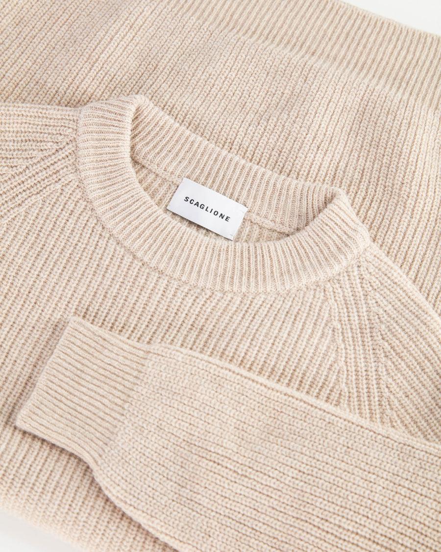 Scaglione ROUND NECK FISHERMAN MIX CASH SAND Saldi Di Fabbrica