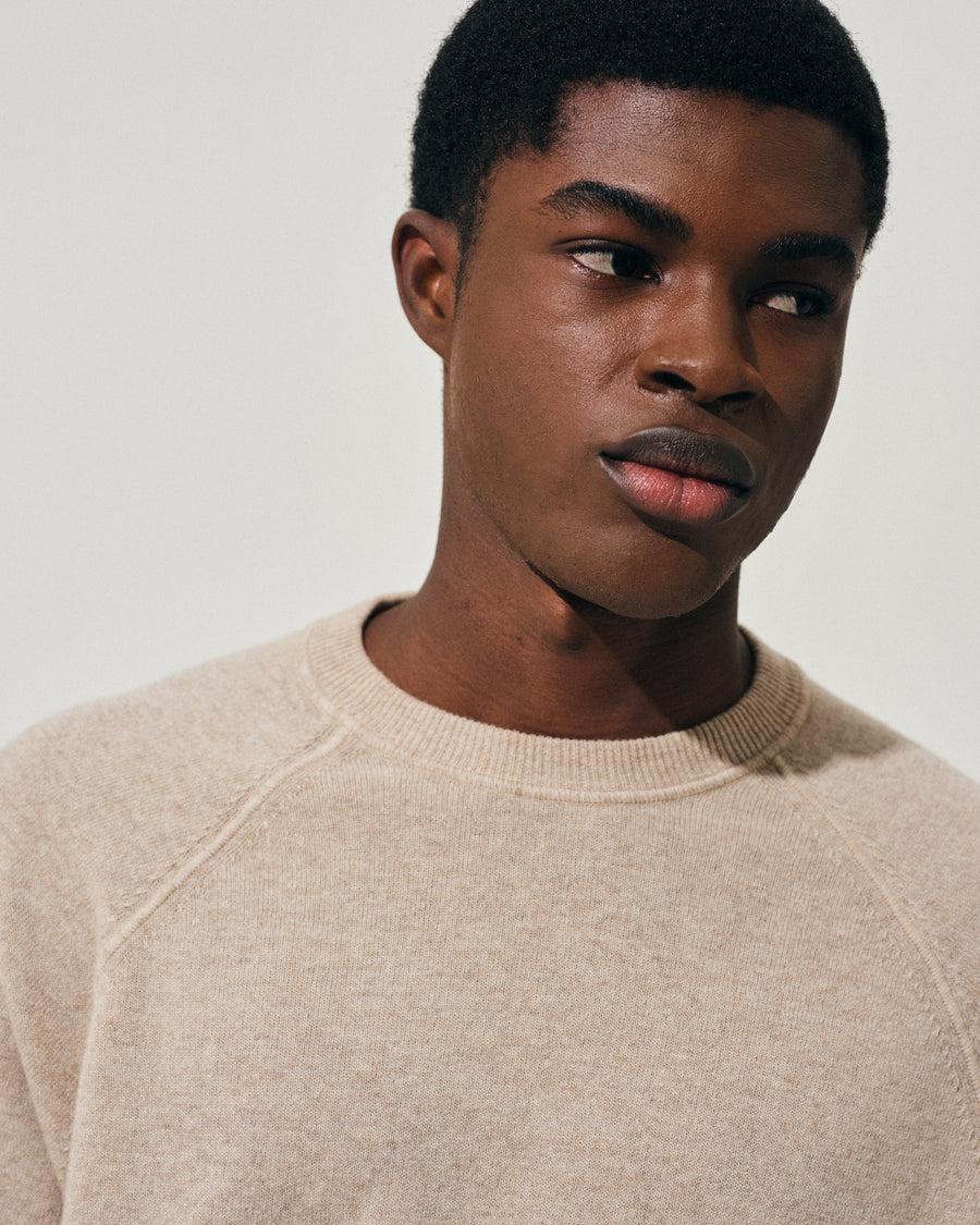 Scaglione ROUND NECK RAGLAN MIX CASH SAND In Saldo