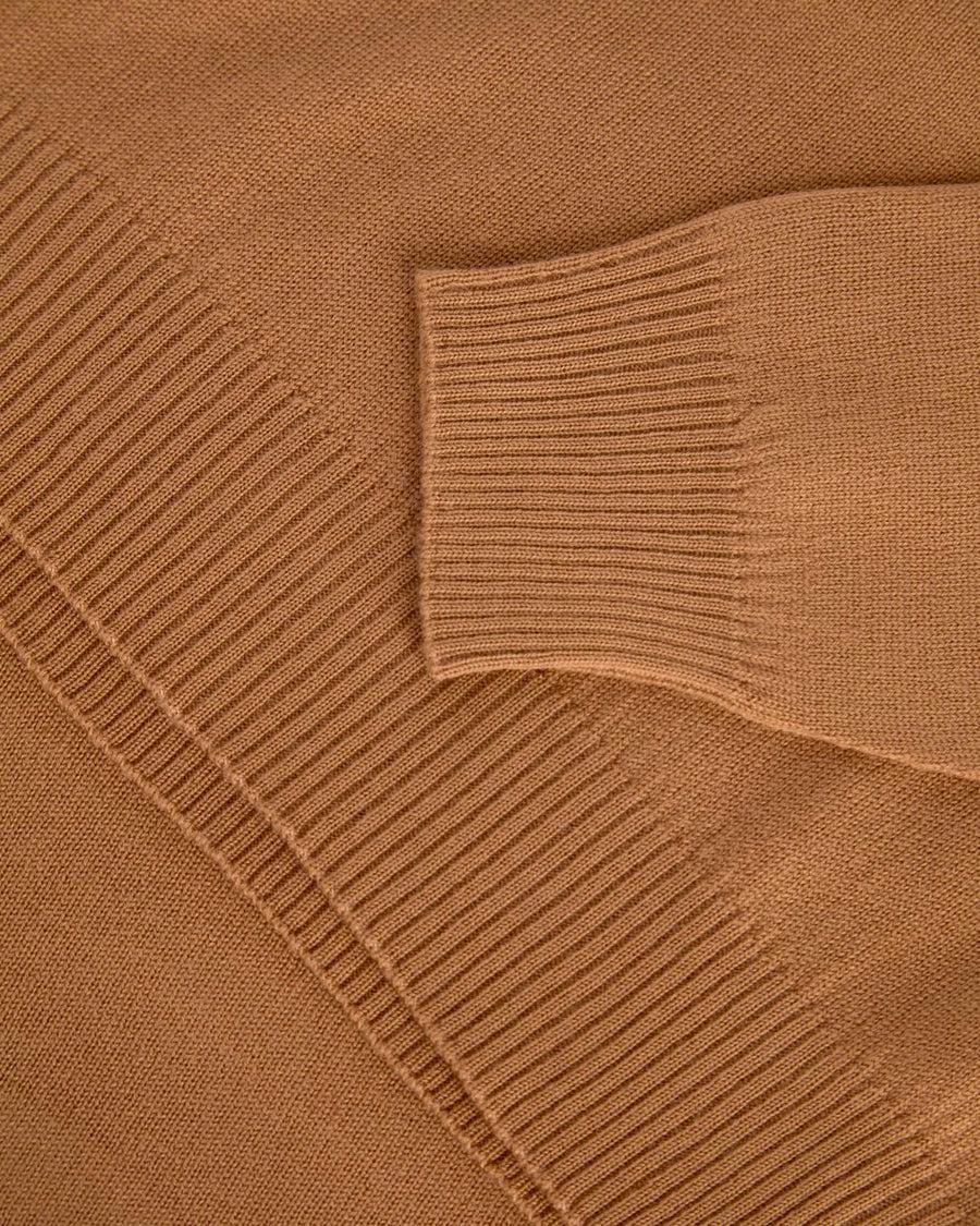 Scaglione ROUND NECK SEAMLESS MERINO CAMEL Italy