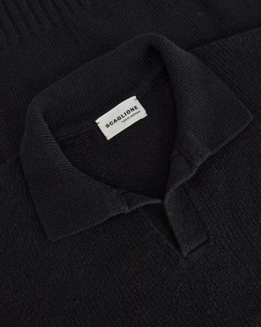 Scaglione OPEN POLO HYBRD CASHMERE BLACK In Linea