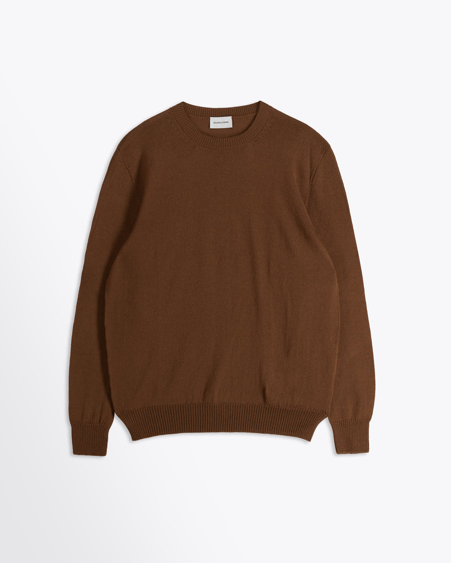 Scaglione ROUND NECK SEAMLESS MERINO RHUM Pezzi Unici