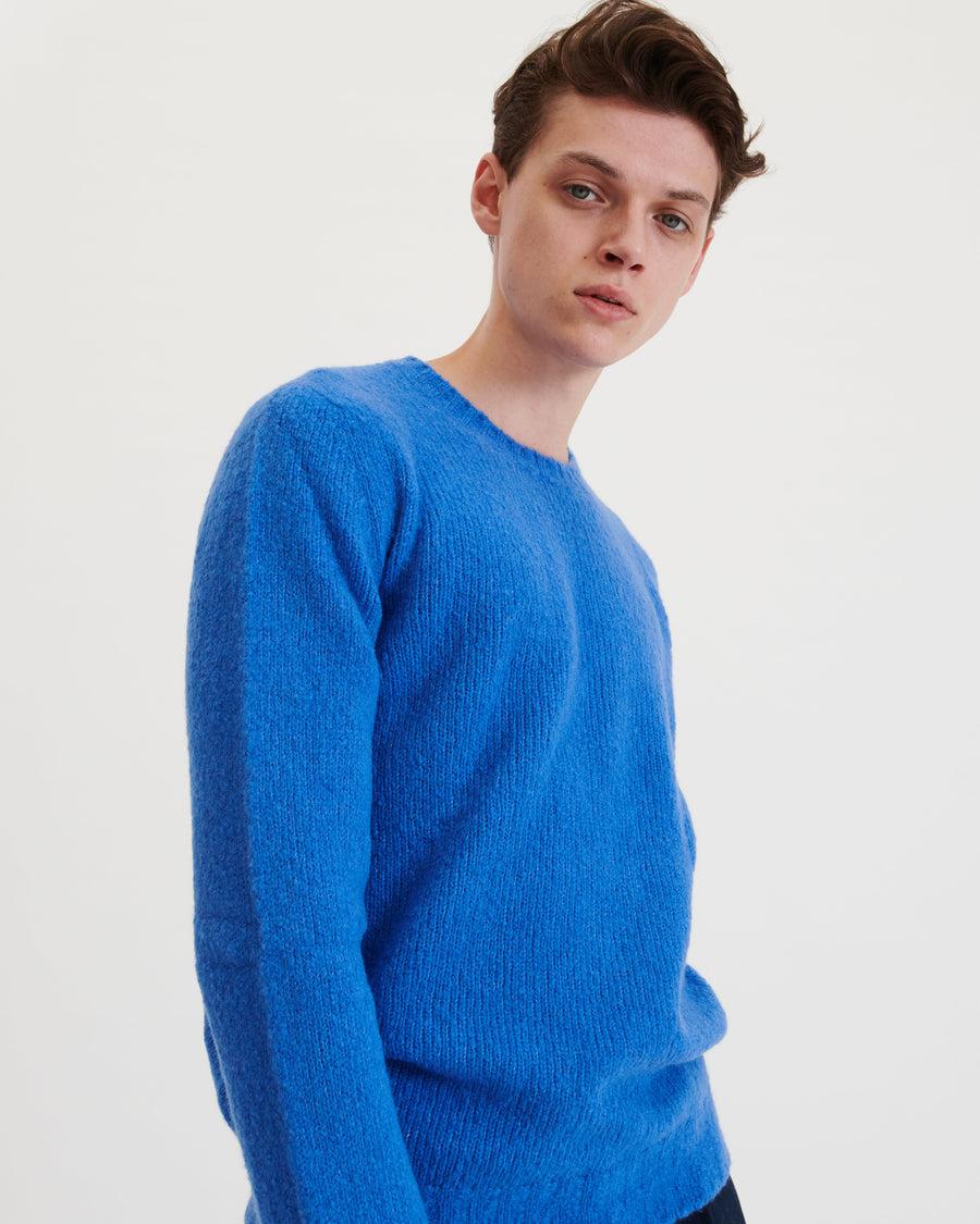 Scaglione ROUND NECK SEAMLESS PUFFED CASHMERE CORNFLOWER Saldi