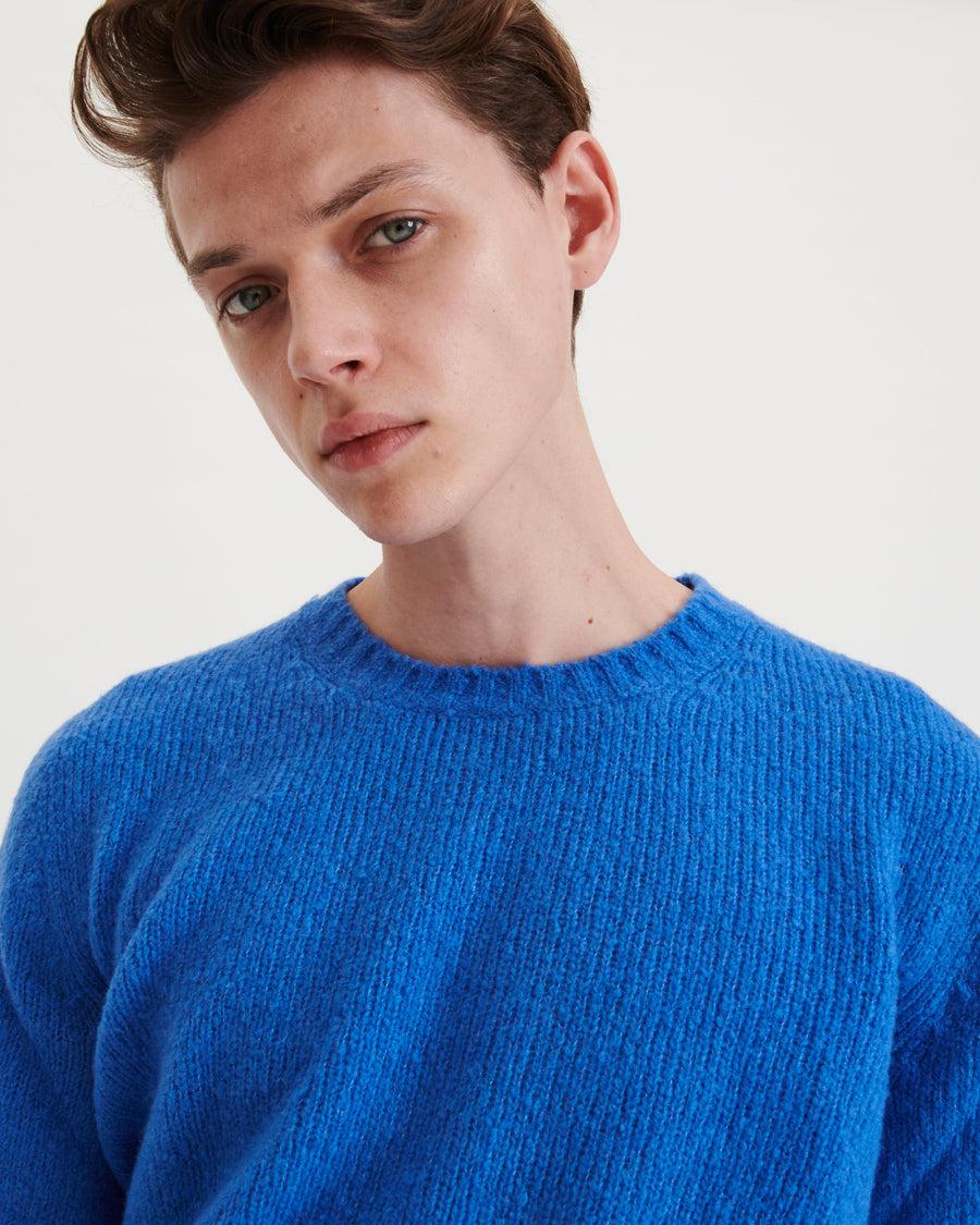 Scaglione ROUND NECK SEAMLESS PUFFED CASHMERE CORNFLOWER Saldi
