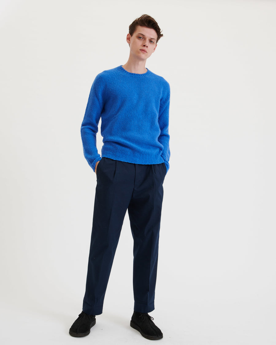 Scaglione ROUND NECK SEAMLESS PUFFED CASHMERE CORNFLOWER Saldi