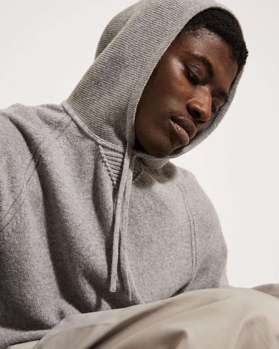 Scaglione HOODIE RAGLAN HYBRD CASHMERE GREY Offerte