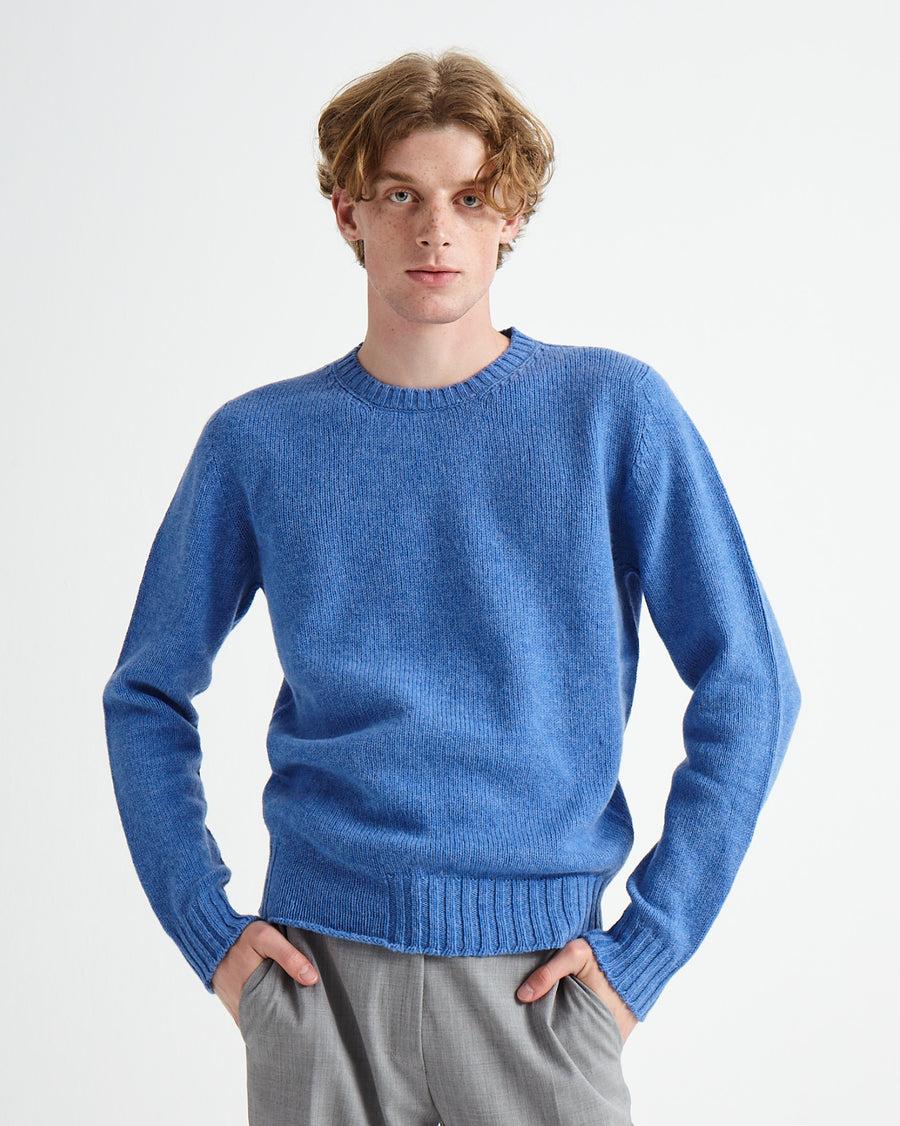 Scaglione ROUND NECK SEAMLESS SOFTWOOL CORNFLOWER Nuova