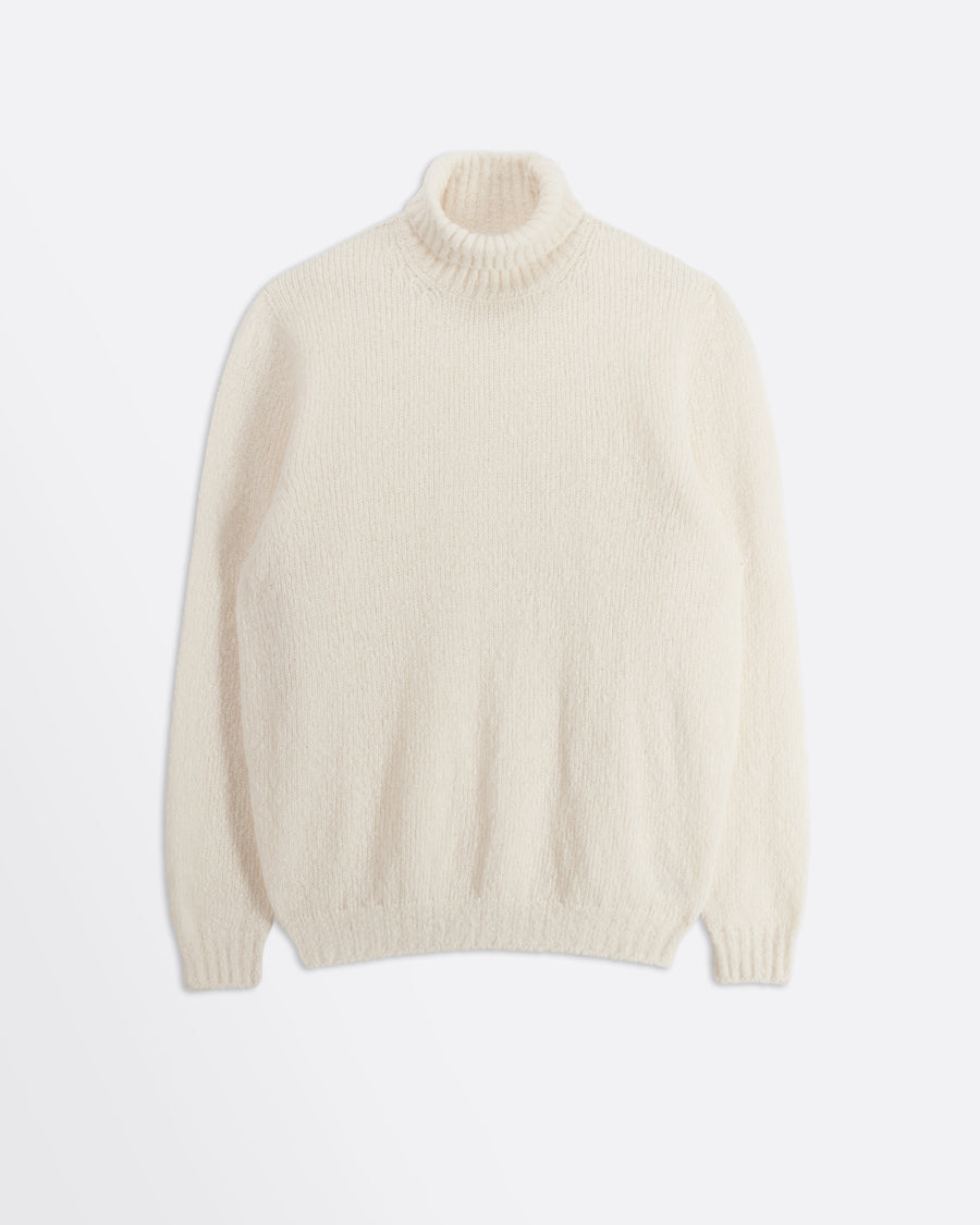 Scaglione TURTLE NECK SEAMLESS PUFFED CASHMERE MILK Promozione Limitata