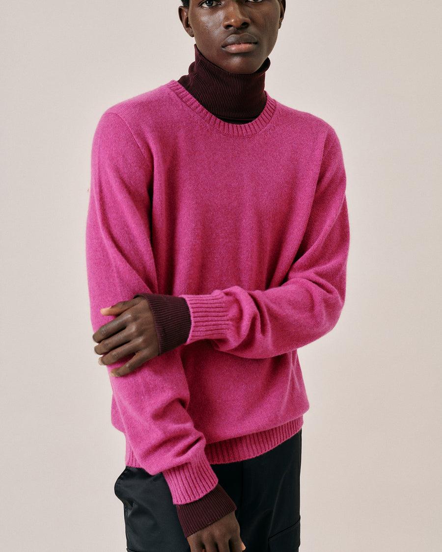 Scaglione ROUND NECK SEAMLESS HYBRD CASHMERE DAHLIA Prezzo Ridotto