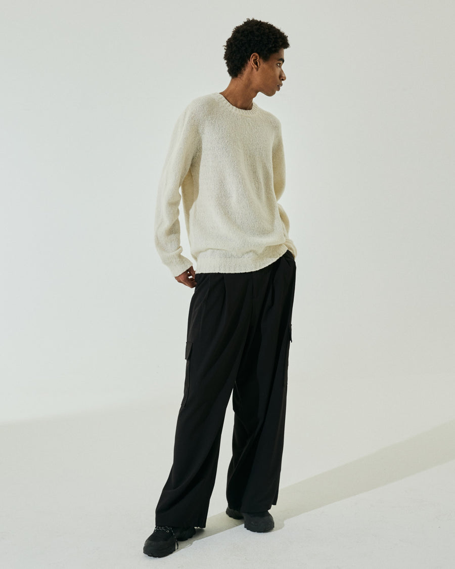 Scaglione ROUND NECK SEAMLESS PUFFED CASHMERE MILK Sconto