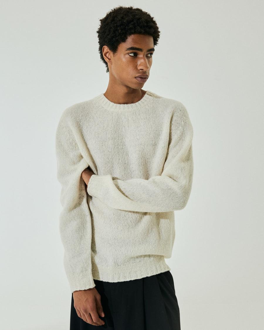 Scaglione ROUND NECK SEAMLESS PUFFED CASHMERE MILK Sconto