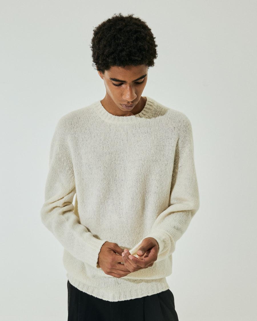 Scaglione ROUND NECK SEAMLESS PUFFED CASHMERE MILK Sconto