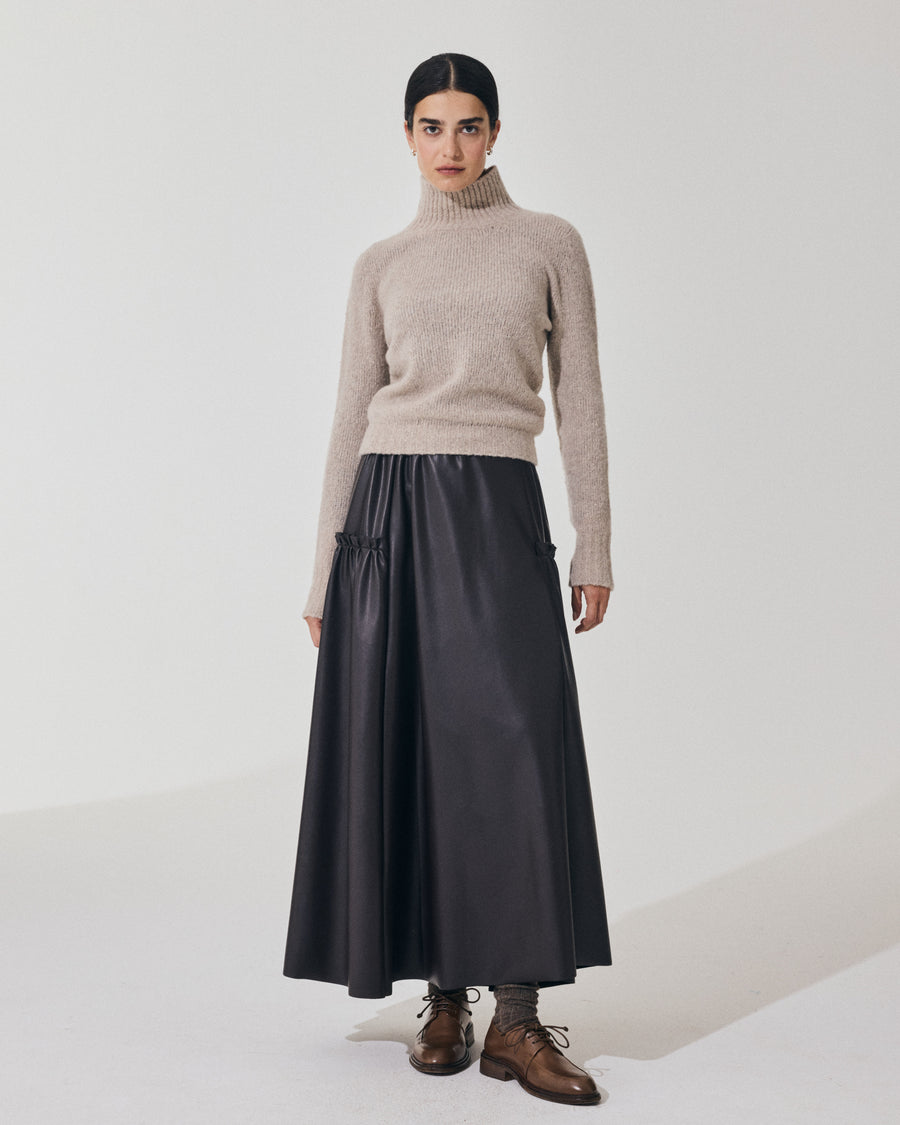 Scaglione TURTLE NECK SLIM PUFFED CASHMERE BEIGE Saldi Di Fabbrica